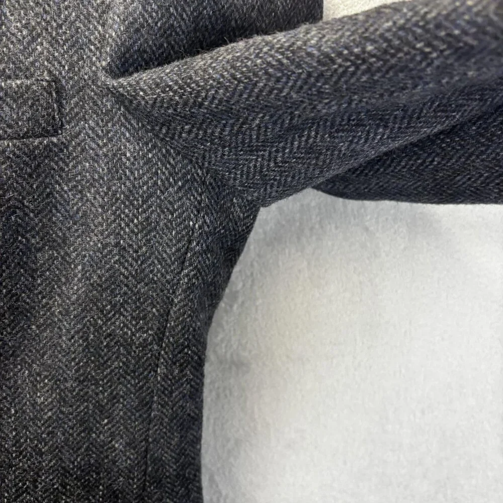 Vintage 100% Shetland Wool Tweed Blazer Jacket Mens 42L‎ Gray Blue Herringbone